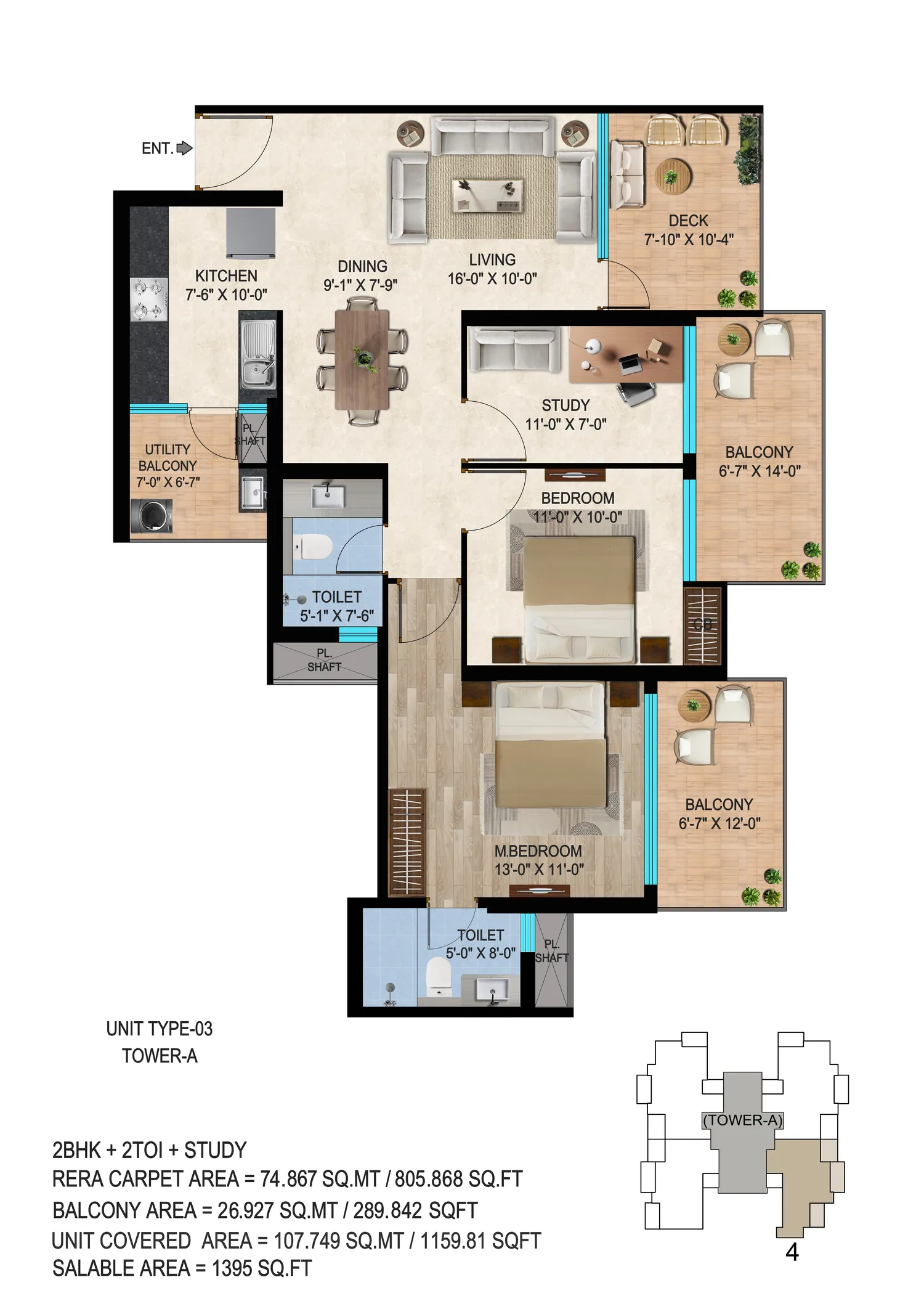 Tower A Unit Type 03 floor plan