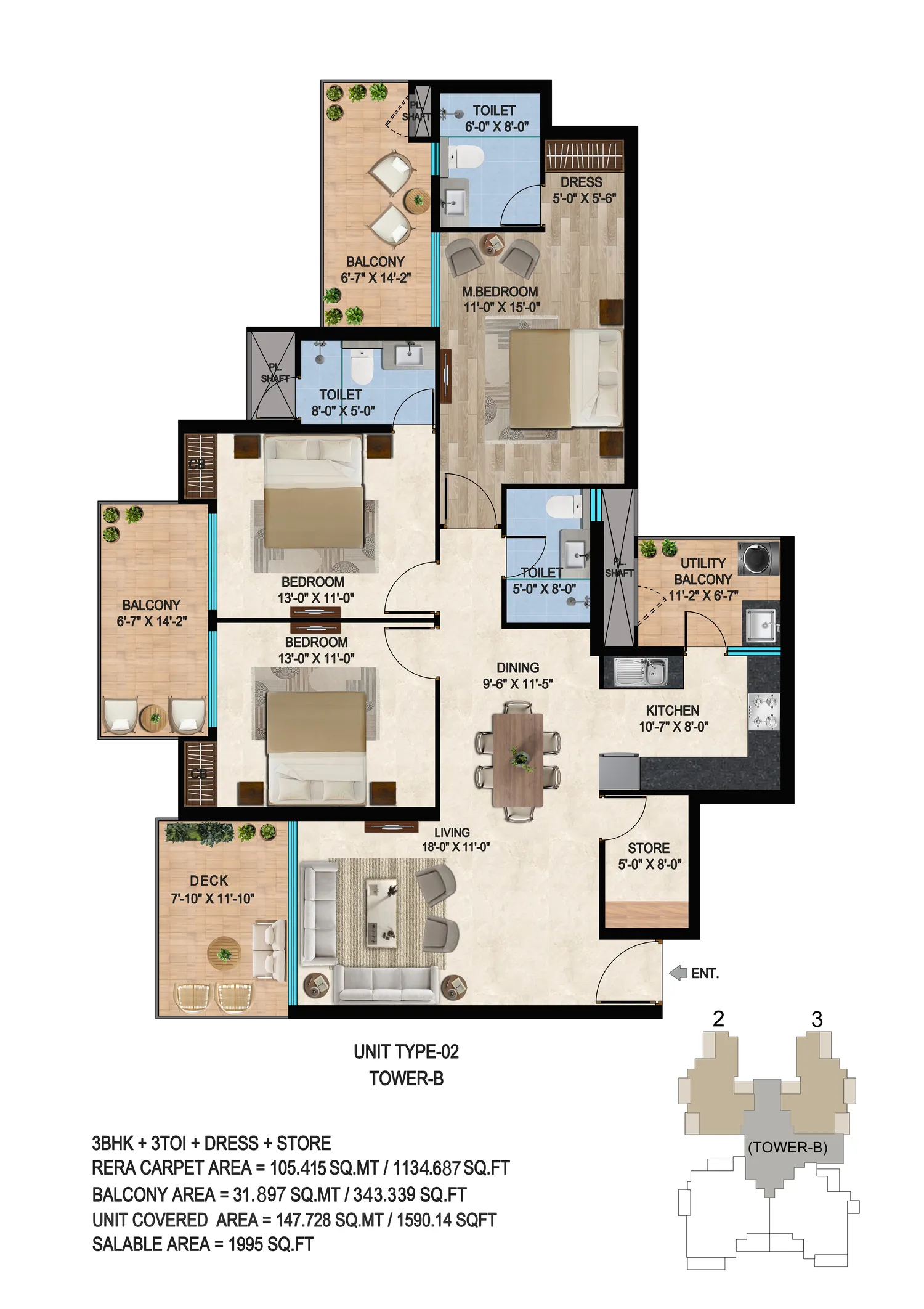 Tower B Unit Type 02 floor plan