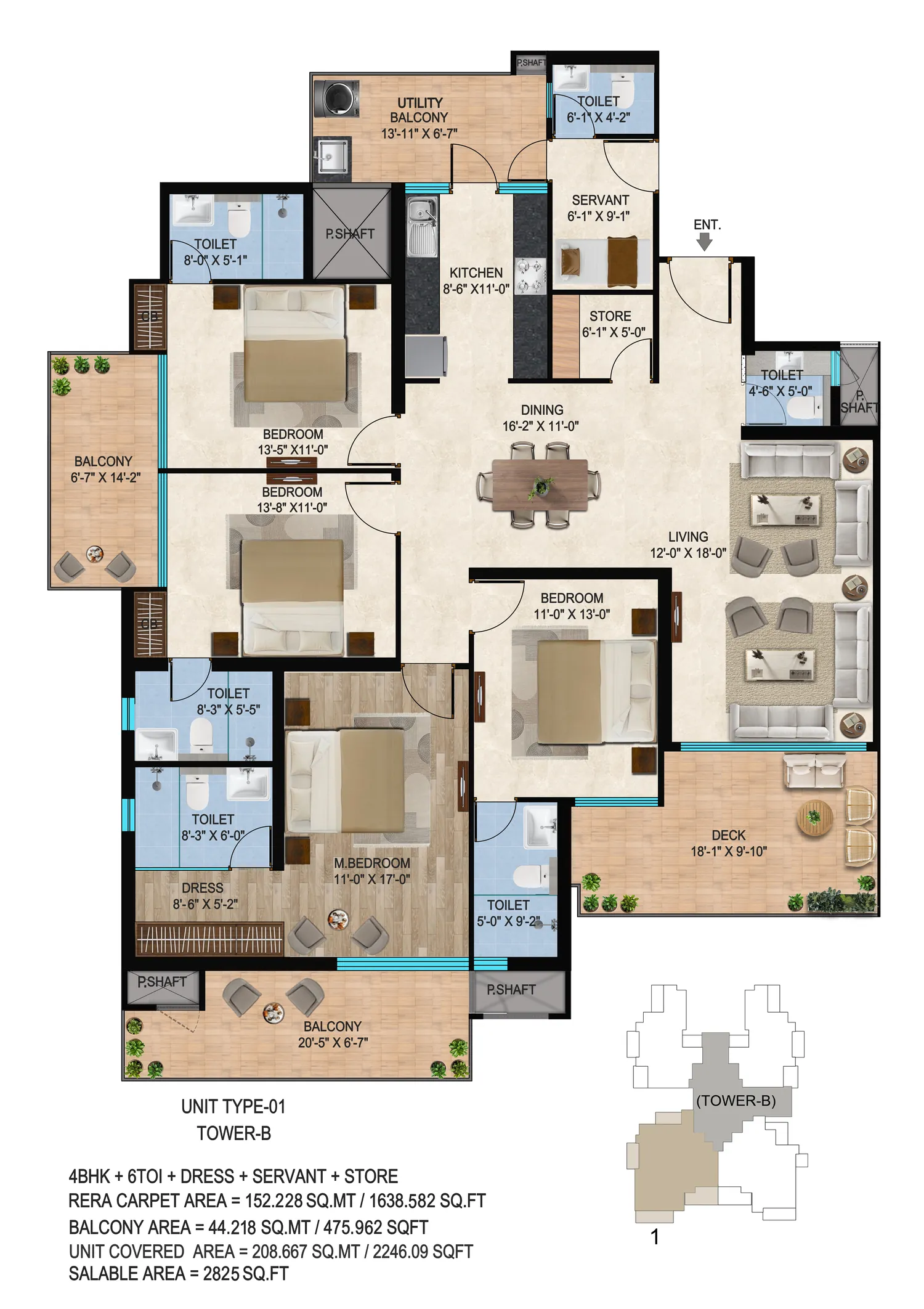 Tower B Unit Type 01 floor plan