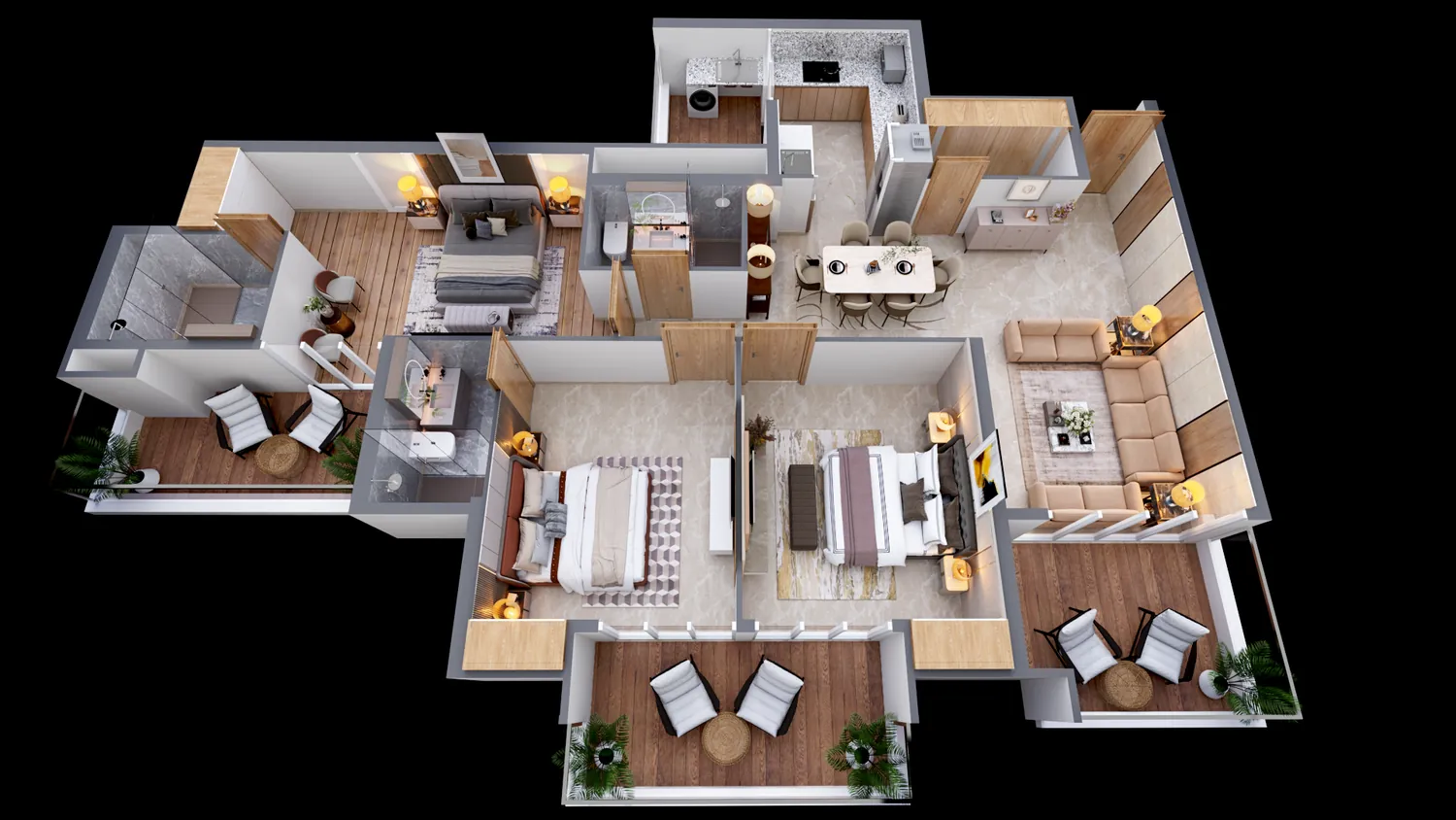 Tower B residence living space