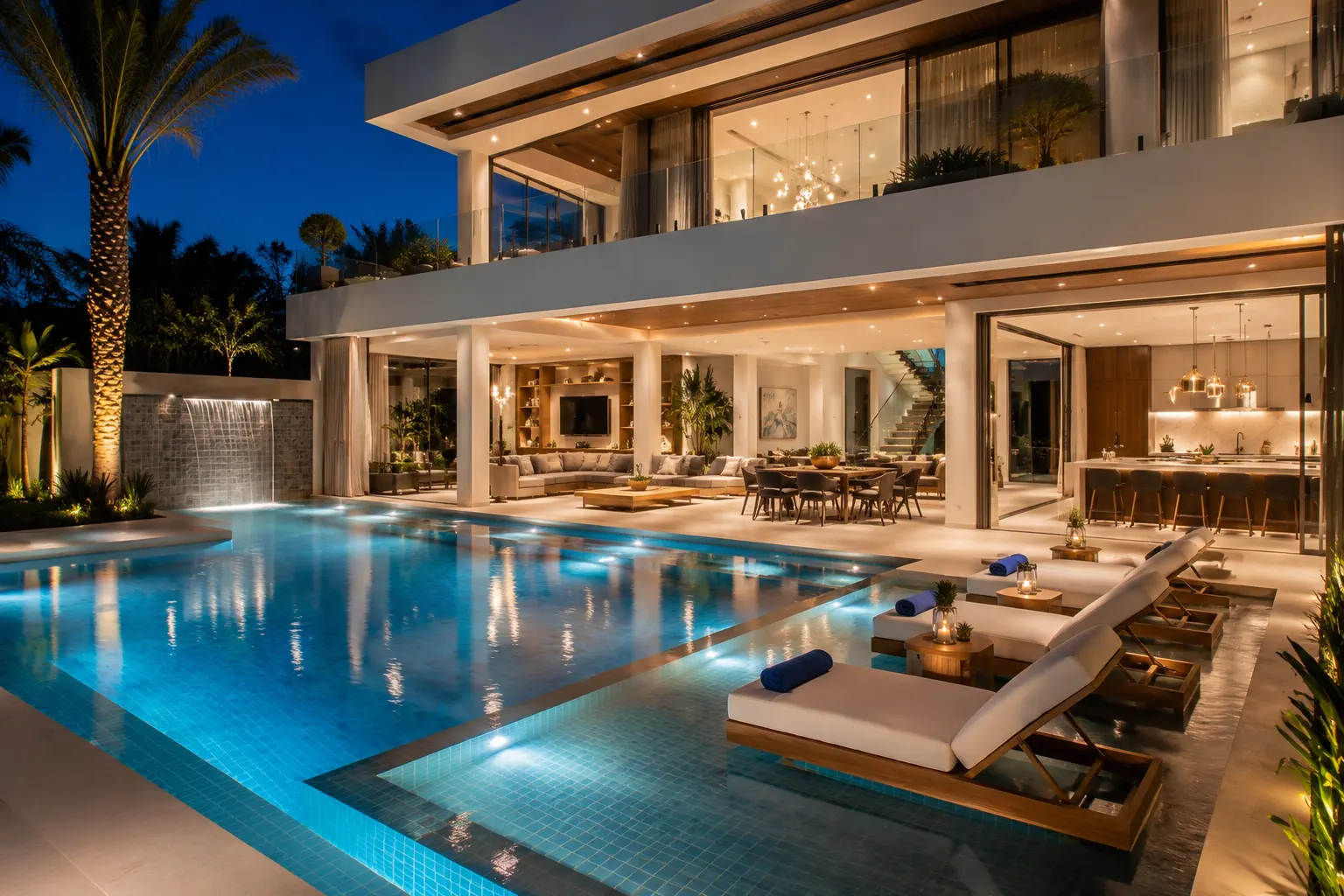 Luxury villa interior living space